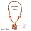 Fashion Retro Artistic Accessories All-match Wooden Long Necklace Elephant Pendant Men And Women Jewelry Hanging