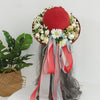 Ladies Handmade Flower Big Brim Straw Hat