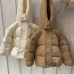 Solid Color Warm Down Cotton Jacket Short Baby Hooded Coat