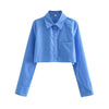 Women's French Fashion Short Lapel Long Sleeve Shirt