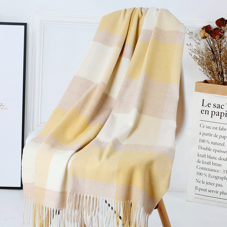 Wool Plaid Women Autumn And Winter Warm Scarf