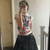 Y2k Aesthetic Fashion Cropped Tops Women Short Sleeve cool shirt