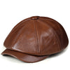 Dome Top Layer Cowhide Octagonal Hat Men