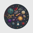 Cartoon space planet carpet