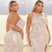 Women's Mesh Perspective Long Sleeve Nightclub Hot Diamond Dress