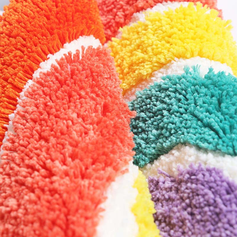 Rainbow carpet in bathroom