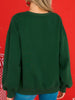 Women's Fashion Bowknot Round Neck Long Sleeve Sequin Stitching Sweater