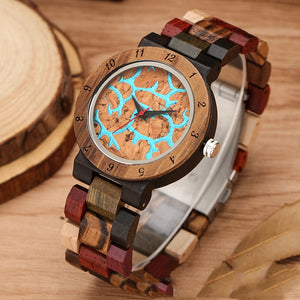 Colored Wood Quartz Casual Watch