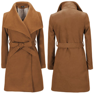 Slim long woolen coat