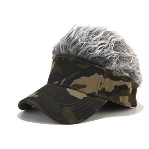 Fashion Men Women Casual Concise Sunshade Adjustable Camo Sun Visor Baseball Hat Spiked Hairs Wig Golf Caps Gorra Hombre Bone