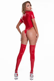 Bright Patent Leather Bodysuit High Elastic Leather PU