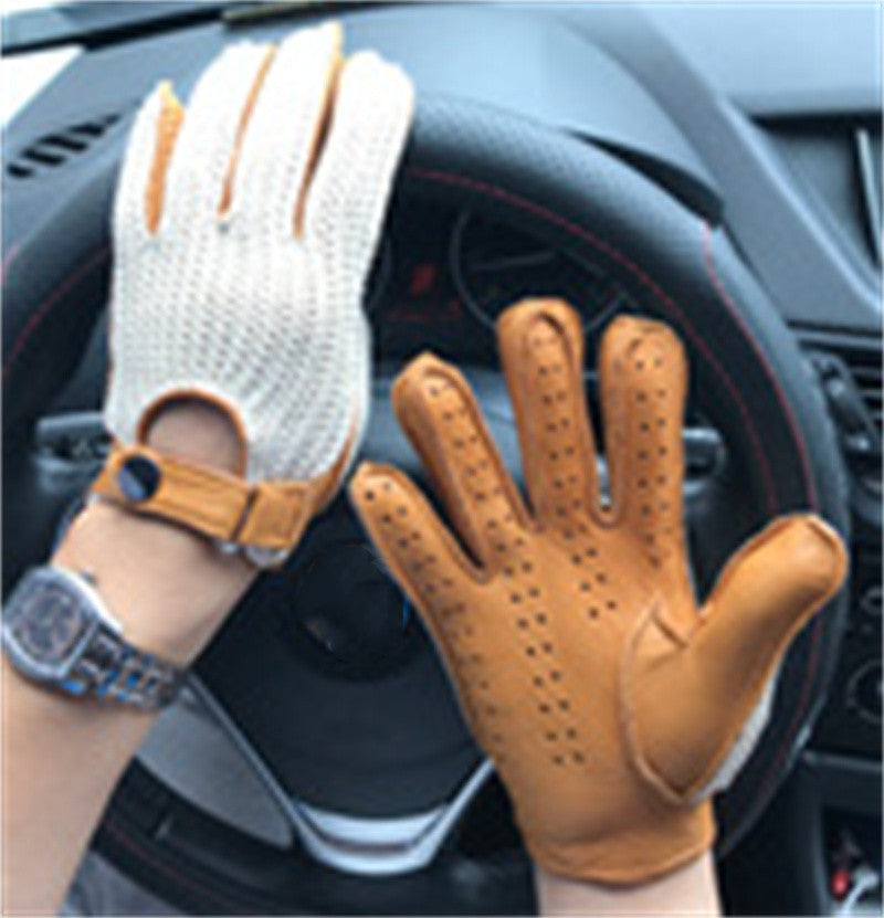 Retro Motorcycle Deerskin Gloves