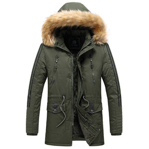 Hooded warm cotton jacket mid-length