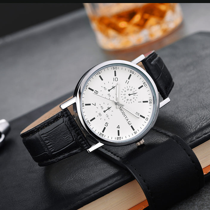 Simple Leather Belt Men's Quartz Watch