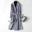 Women's Solid Color Mid-length Wool Slim-fit Coat