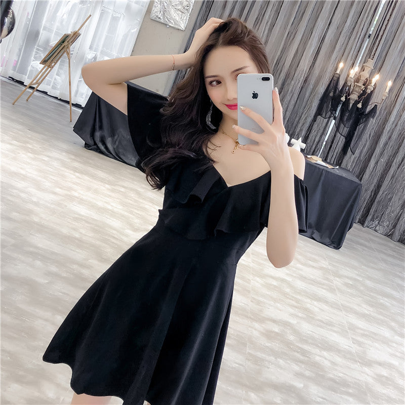 Retro Skirt Temperament Waist Dress Women