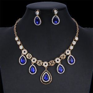 Women's Jewelry Set Bridal Necklace Earrings Wedding Two-piece Banquet Accessories