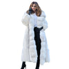 Women's Long Style White Long Fur Coat