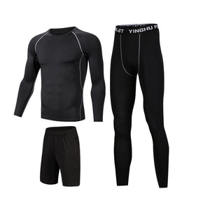 Running Workout Clothes Men 7pcs Jogging Tights set of underwear Gym Fitness sports sets