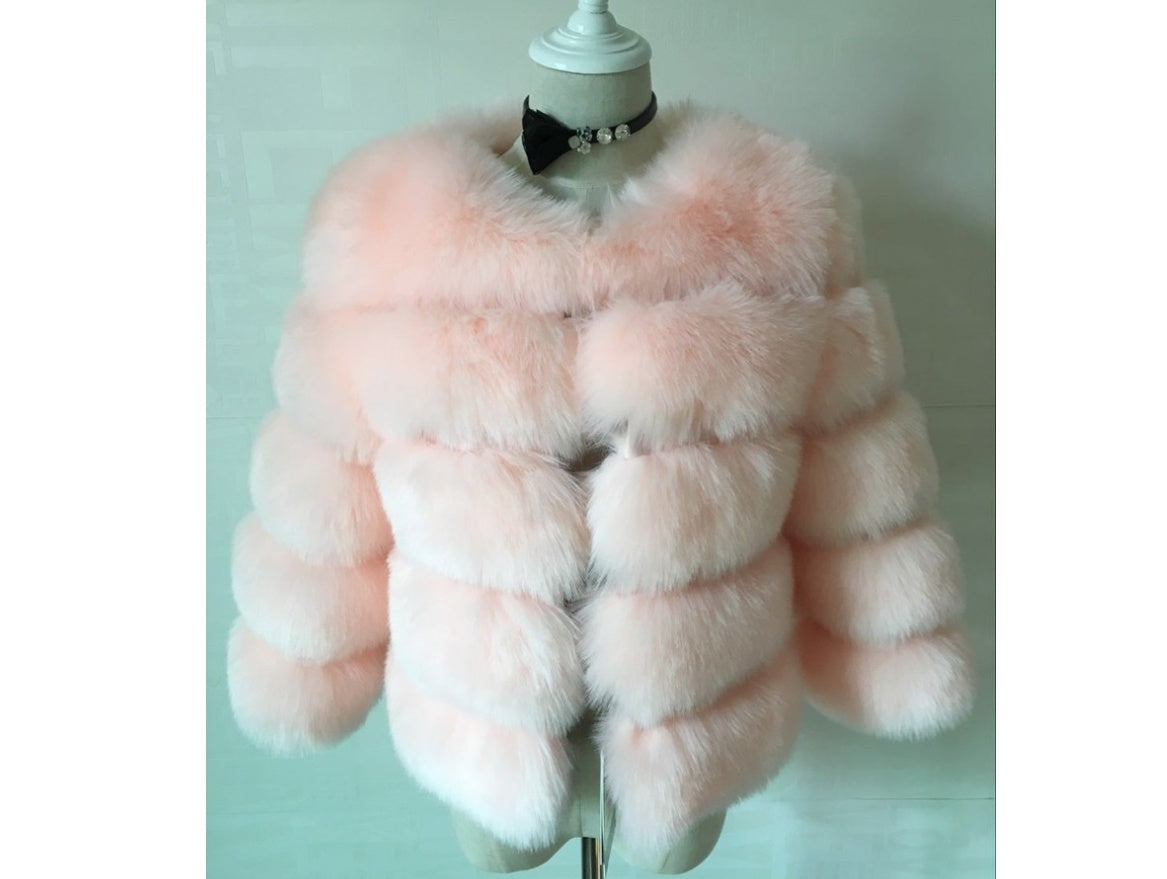 New faux furry slim mink jacket short faux fur fur coat female