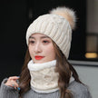 Women's Winter Fleece Fashion Hats Two Piece Set