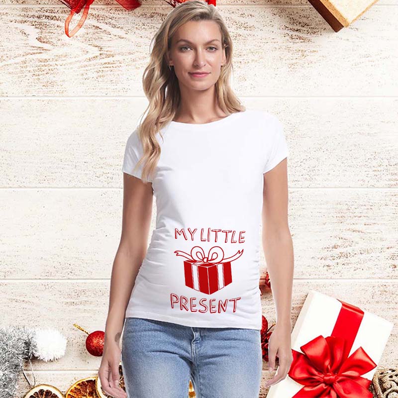 Christmas short sleeve maternity dress pregnant  top