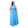 Waist Trimming Fashion Sleeveless Plus Size Dress