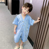 New Boys Handsome Cotton Summer Children's Work Clothes Out Clothing Tide