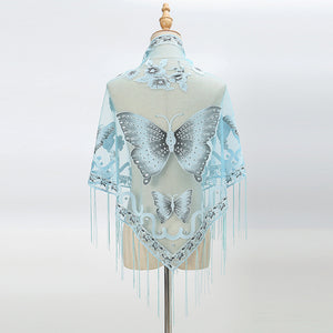 Lace Hollow-out Solid Color Triangle Women's Scarf