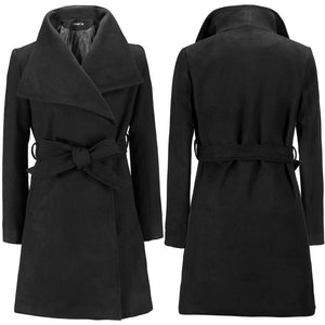 Slim long woolen coat