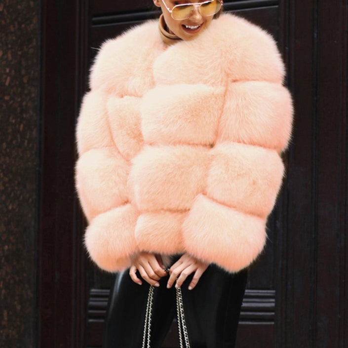 New faux fur coat women coat fox fur short coat