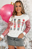 Round Neck Stitching Sequined Christmas Sweater