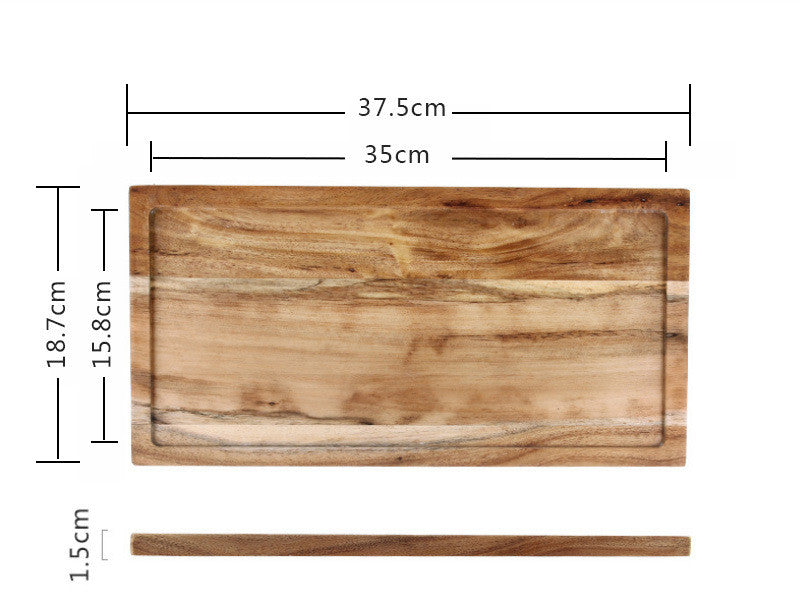 Rectangular Sushi Pastry Dessert Western Steak Plate Household Rock Wooden Wooden Board Tray