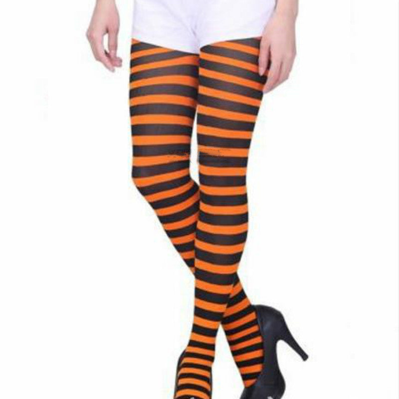 Masquerade party striped stockings