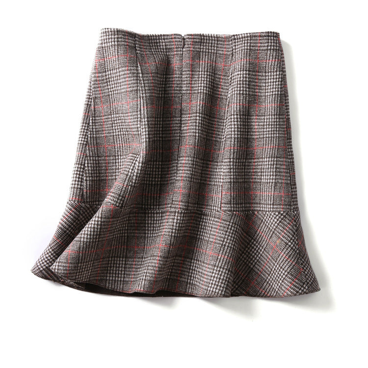 Double Faced Wool Lotus Leaf Woolen Skirt