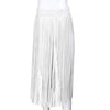 Women's Alternative Bondage Clothing Black White Leather Multiple Fringe Skirts