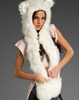 fur hat winter female animal hat imitation rabbit fur grass cartoon cap with scarf