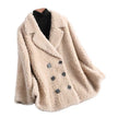 All Wool Granular Sheep Shearing Mid Length Large Size Fur Coat