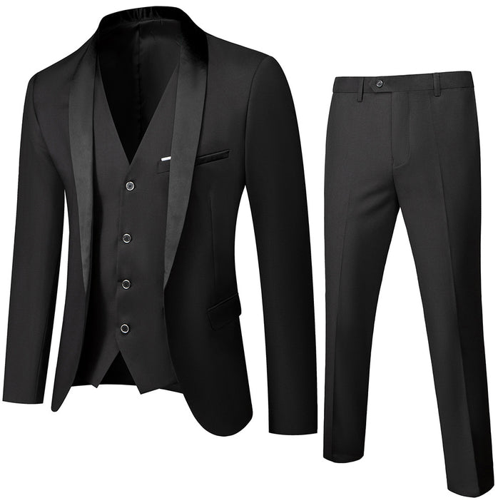 Green Fruit Collar Men's Business Casual Suit