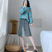 new style belly covering, age reduction, slim skirt, fat sister sweater two piece suit