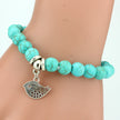 Vintage Turquoises Bracelets for Women Men Cross Tree Snake Owl Hand Pendant Charm Bracelet Bangle Fashion Jewelry