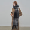 French Style Retro Lazy Style Warm Color Classic Plaid Scarf