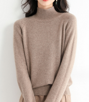 Turtleneck Sweater Women Thick Loose Pullover Long Sleeve Wool Sweater