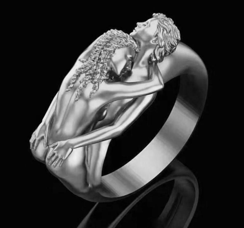 Fashion Men And Women Couple Ring Exaggerated