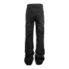 Washed Cracked Black Fit Denim Trousers