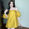 Off Shoulder Bubble Sleeve Shirt Women''s Summer French