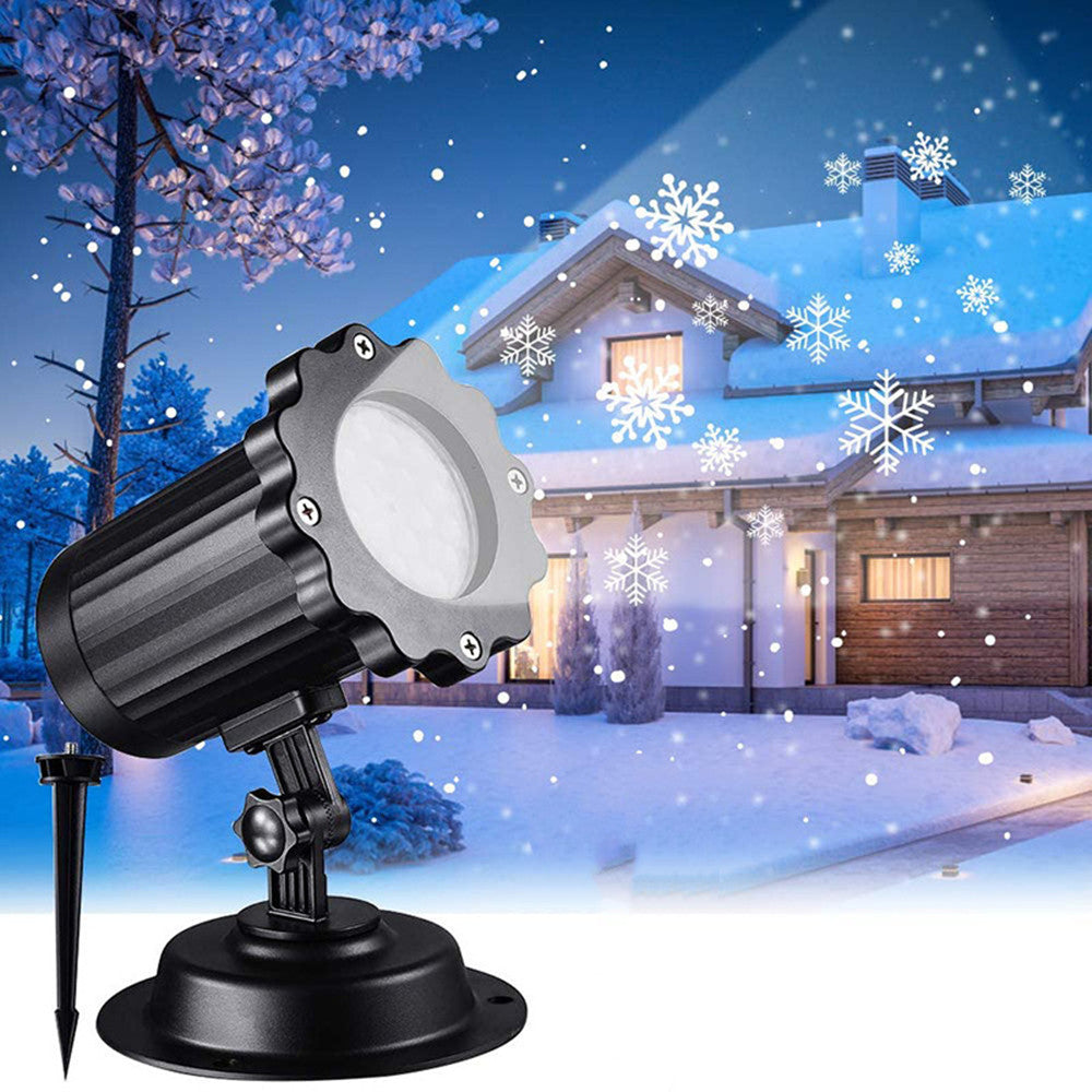 LED Christmas Blizzard Snowflake Laser Light Snowfall Projector Moving Snow Garden Laser Projectors Lamp For New Year Party Decor Lawn Lamps