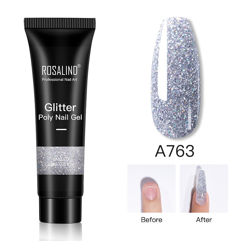 Glitter Poly Nail Gel Extension 15ml Gel Polish All For Manicure Poly Builder Gel Semi Permanent Soak Off Nail Art