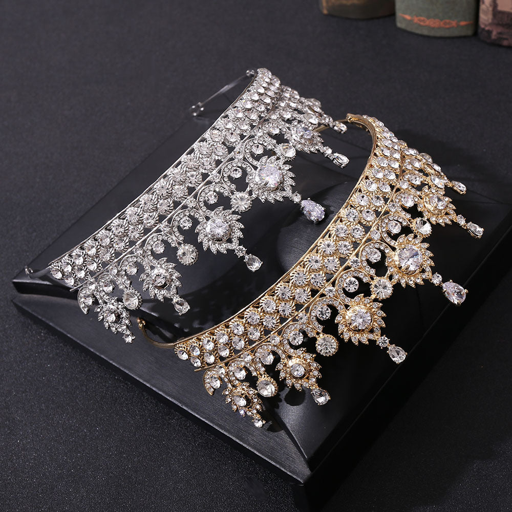 Women's Alloy Set Zircon Crown Head Jewelry