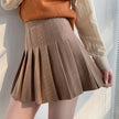 Half Skirt High Waist A Line Pleated Wool Skirt